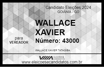 Candidato WALLACE XAVIER 2024 - GOIÂNIA - Eleições