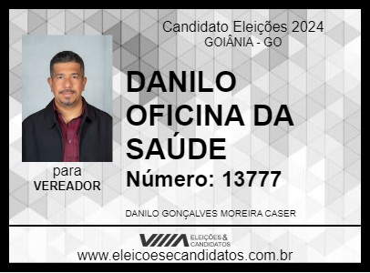 Candidato DANILO OFICINA DA SAÚDE 2024 - GOIÂNIA - Eleições