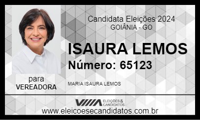 Candidato ISAURA LEMOS 2024 - GOIÂNIA - Eleições