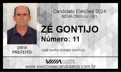 Candidato ZÉ GONTIJO 2024 - NOVA CRIXÁS - Eleições