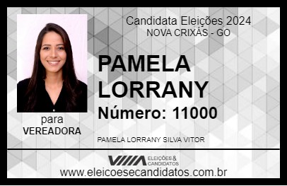 Candidato PAMELA LORRANY 2024 - NOVA CRIXÁS - Eleições