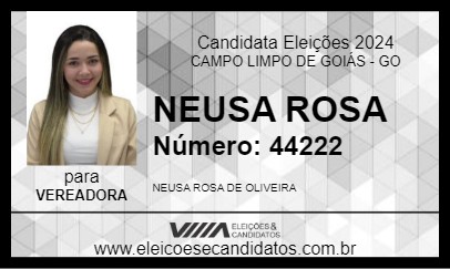 Candidato NEUSA ROSA  2024 - CAMPO LIMPO DE GOIÁS - Eleições