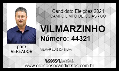 Candidato VILMARZINHO 2024 - CAMPO LIMPO DE GOIÁS - Eleições