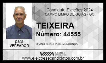 Candidato TEIXEIRA 2024 - CAMPO LIMPO DE GOIÁS - Eleições