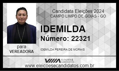 Candidato IDEMILDA 2024 - CAMPO LIMPO DE GOIÁS - Eleições