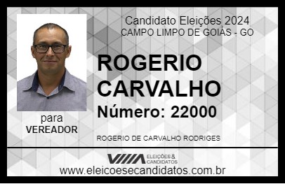 Candidato ROGERIO CARVALHO 2024 - CAMPO LIMPO DE GOIÁS - Eleições