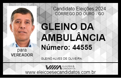 Candidato GLEINO DA AMBULÂNCIA 2024 - CÓRREGO DO OURO - Eleições