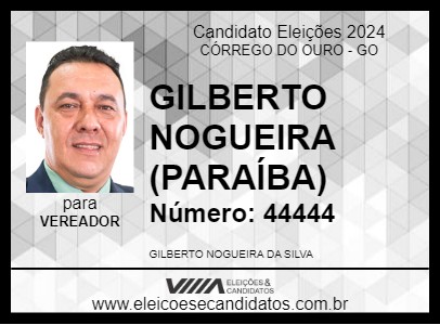 Candidato GILBERTO NOGUEIRA (PARAÍBA) 2024 - CÓRREGO DO OURO - Eleições