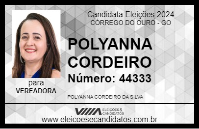 Candidato POLYANNA CORDEIRO 2024 - CÓRREGO DO OURO - Eleições