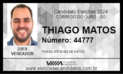 Candidato THIAGO MATOS 2024 - CÓRREGO DO OURO - Eleições