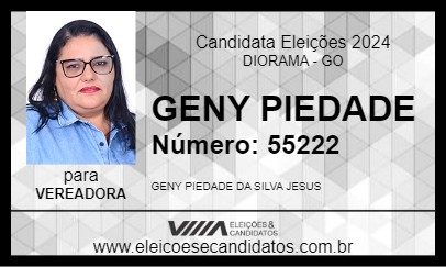 Candidato GENY PIEDADE 2024 - DIORAMA - Eleições