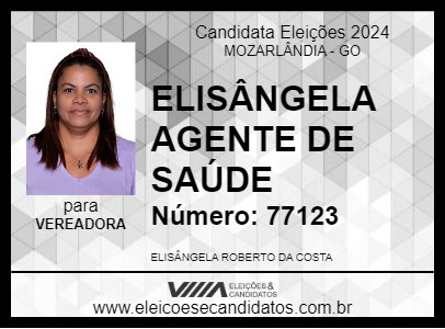 Candidato ELISÂNGELA AGENTE DE SAÚDE 2024 - MOZARLÂNDIA - Eleições