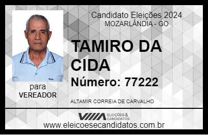 Candidato TAMIRO DA CIDA 2024 - MOZARLÂNDIA - Eleições