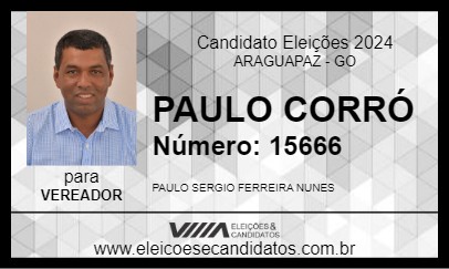 Candidato PAULO CORRÓ 2024 - ARAGUAPAZ - Eleições