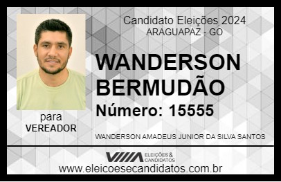 Candidato WANDERSON BERMUDÃO 2024 - ARAGUAPAZ - Eleições