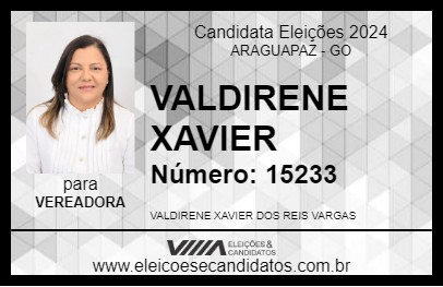 Candidato VALDIRENE XAVIER 2024 - ARAGUAPAZ - Eleições