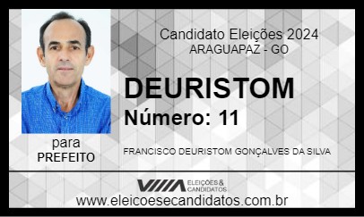 Candidato DEURISTOM 2024 - ARAGUAPAZ - Eleições