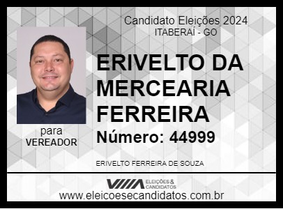 Candidato ERIVELTO DA MERCEARIA FERREIRA 2024 - ITABERAÍ - Eleições