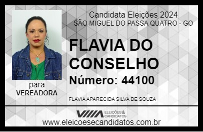 Candidato FLAVIA DO CONSELHO 2024 - SÃO MIGUEL DO PASSA QUATRO - Eleições