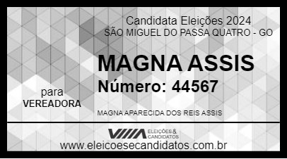 Candidato MAGNA ASSIS 2024 - SÃO MIGUEL DO PASSA QUATRO - Eleições