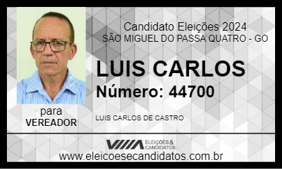 Candidato LUIS CARLOS 2024 - SÃO MIGUEL DO PASSA QUATRO - Eleições