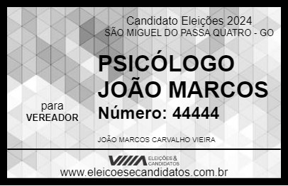 Candidato PSICÓLOGO JOÃO MARCOS 2024 - SÃO MIGUEL DO PASSA QUATRO - Eleições