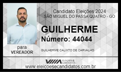 Candidato GUILHERME 2024 - SÃO MIGUEL DO PASSA QUATRO - Eleições