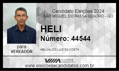 Candidato HELI 2024 - SÃO MIGUEL DO PASSA QUATRO - Eleições