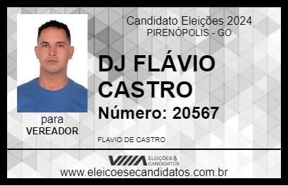 Candidato DJ FLÁVIO CASTRO 2024 - PIRENÓPOLIS - Eleições