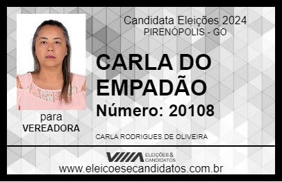 Candidato CARLA DO EMPADÃO 2024 - PIRENÓPOLIS - Eleições