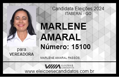 Candidato MARLENE AMARAL 2024 - ITABERAÍ - Eleições