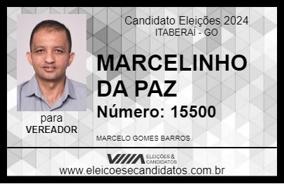 Candidato MARCELINHO DA PAZ 2024 - ITABERAÍ - Eleições