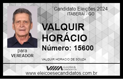 Candidato VALQUIR HORÁCIO 2024 - ITABERAÍ - Eleições