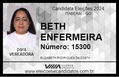 Candidato BETH ENFERMEIRA 2024 - ITABERAÍ - Eleições