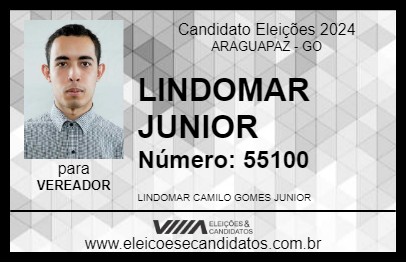 Candidato LINDOMAR JUNIOR  2024 - ARAGUAPAZ - Eleições