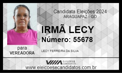 Candidato IRMÃ LECY 2024 - ARAGUAPAZ - Eleições