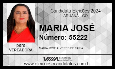 Candidato MARIA JOSÉ 2024 - ARUANÃ - Eleições