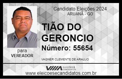 Candidato TIÃO DO GERONCIO 2024 - ARUANÃ - Eleições