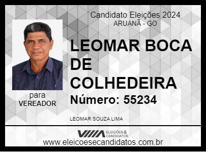 Candidato LEOMAR BOCA DE COLHEDEIRA 2024 - ARUANÃ - Eleições