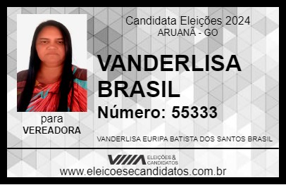 Candidato VANDERLISA BRASIL 2024 - ARUANÃ - Eleições