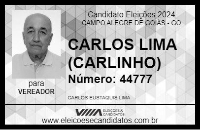 Candidato CARLOS LIMA (CARLINHO) 2024 - CAMPO ALEGRE DE GOIÁS - Eleições