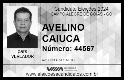 Candidato AVELINO CAIUCA 2024 - CAMPO ALEGRE DE GOIÁS - Eleições