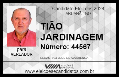 Candidato TIÃO JARDINAGEM 2024 - ARUANÃ - Eleições