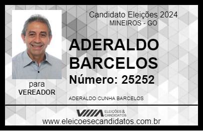 Candidato ADERALDO BARCELOS 2024 - MINEIROS - Eleições