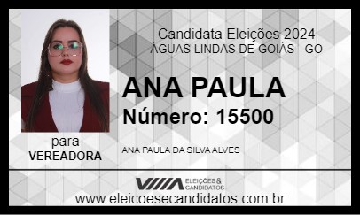 Candidato ANA PAULA 2024 - ÁGUAS LINDAS DE GOIÁS - Eleições