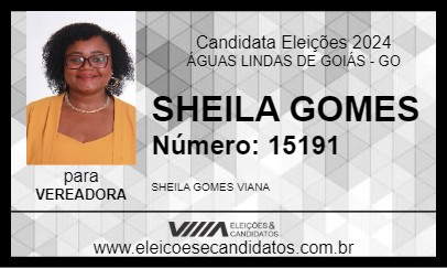 Candidato SHEILA GOMES 2024 - ÁGUAS LINDAS DE GOIÁS - Eleições