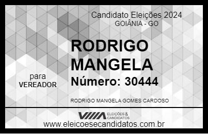 Candidato RODRIGO MANGELA 2024 - GOIÂNIA - Eleições