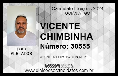 Candidato VICENTE CHIMBINHA 2024 - GOIÂNIA - Eleições