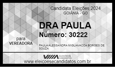 Candidato DRA PAULA 2024 - GOIÂNIA - Eleições