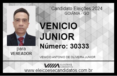 Candidato VENICIO JUNIOR 2024 - GOIÂNIA - Eleições